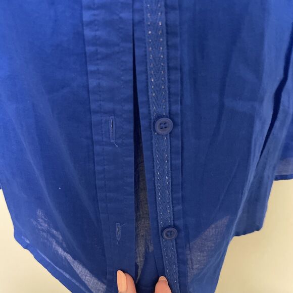 Chico’s Women’s Blouses Size 1 Med. Pullover Knit 3/4 Sleeve Blue Button Up Lot - Picture 11 of 12